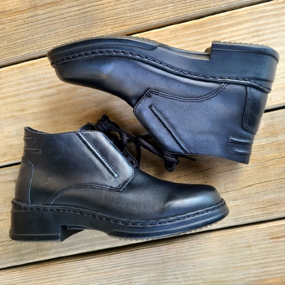 VINTAGE 90's Style Covington Womens Ankle Lace Up Earth Sole Boots 7 1/2 Black - Picture 4 of 11